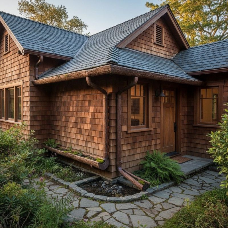 Wood Rain Gutter Installation